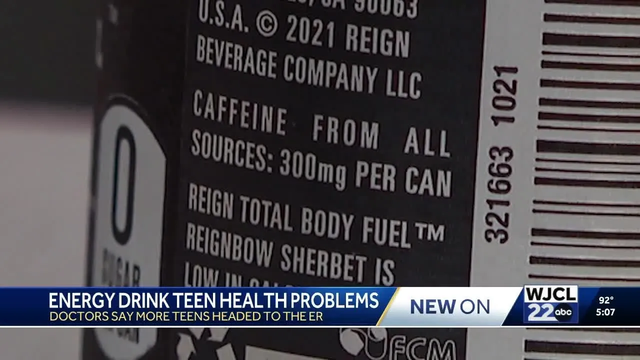 WJCL News report: “Energy drink teen health problems — doctors say more teens headed to the ER”